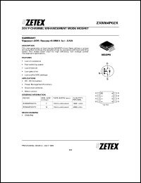ZXM64P02XTA datasheet: 20 V P-channel enhancement mode mosfet ZXM64P02XTA