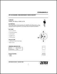 ZXM64N035L3 datasheet: 35 V N-channel enhancement mode mosfet ZXM64N035L3