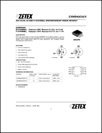 ZXMD63C02XTC datasheet: 20 V Dual N and P-channel enhancement mode mosfet ZXMD63C02XTC