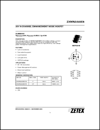 ZXMN2A03E6TC datasheet: 20 V  N-channel enhancement mode mosfet ZXMN2A03E6TC