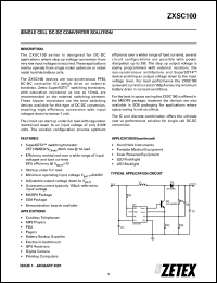 ZXSC100N8 datasheet: Single cell DC-DC converter solution ZXSC100N8