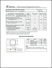 SB320 datasheet: 20 V, Schottky die SB320