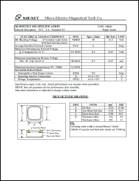 SB820 datasheet: 20 V, Schottky die SB820