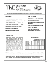 VRE105CA datasheet: Precision reference supply VRE105CA