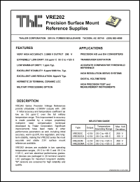VRE202C datasheet: Precision surface mount reference supply VRE202C