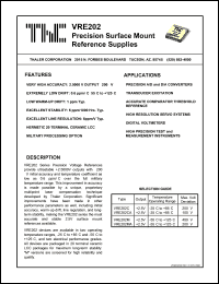 VRE202M datasheet: Precision surface mount reference supply VRE202M