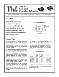 VRE3021BD datasheet: Low cost precision reference VRE3021BD
