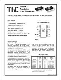 VRE402JS datasheet: Precision dual reference VRE402JS