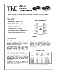 VRE404CS datasheet: Precision dual reference VRE404CS