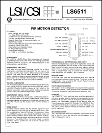 LS6511 datasheet: PIR motion detector LS6511