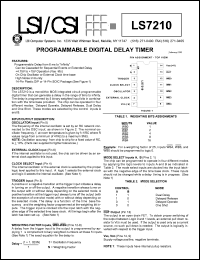 LS7210 datasheet: Programmable digital delay timer LS7210