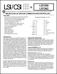 LS7260 datasheet: Brushless DC motor commutator/controller LS7260