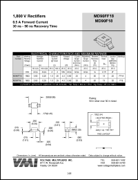 MD90FF18 datasheet: 1800 V rectifier, 0.5A forward current, 30ns-50ns recovery time MD90FF18