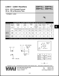 Z50FF3LL datasheet: 5000 V rectifier 0.8-2.0 A forward current, 30 ns recovery time Z50FF3LL