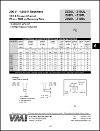 Z06FL datasheet: 600 V rectifier 15 A forward current, 150 ns recovery time Z06FL