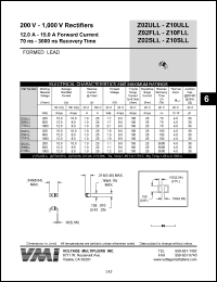 Z10FLL datasheet: 1000 V rectifier 12-15 A forward current, 150 ns recovery time Z10FLL