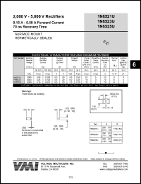 1N6521U datasheet: 2000 V rectifier 0.15-0.5 A forward current, 70 ns recovery time 1N6521U