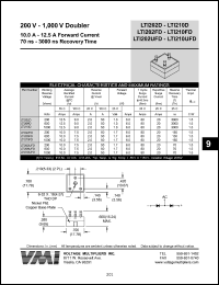 LTI206D datasheet: 600 V doubler 10-12.5 A forward current, 3000 ns recovery time LTI206D