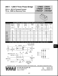 LTI606 datasheet: 600 V three phase bridge 30-40 A forward current, 3000 ns recovery time LTI606