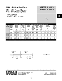 X06FF3 datasheet: 600 V rectifier 0.5-1 A forward current, 30 ns recovery time X06FF3