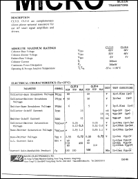 CL313 datasheet: 300mW NPN silicon planar epitaxial transistor CL313