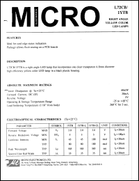 L72CB1YTB datasheet: 60mW right angle yellow color led lamp L72CB1YTB