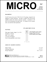 M67 datasheet: Simple melody generator M67