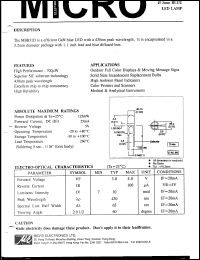 MBB31D datasheet: 3mm blue led display MBB31D