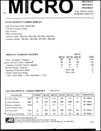 MO136C datasheet: 0.36 single digit numeric display MO136C