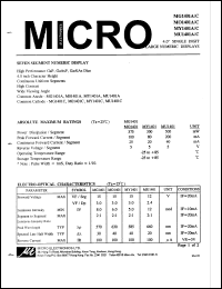 MU1401A datasheet: Seven sigment numeric display MU1401A