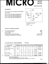 MG31D datasheet: 90mW green led lamp MG31D