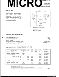 MGB27TA-1 datasheet: Ultra high brightness green led lamp MGB27TA-1