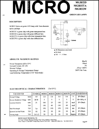 MGB32C datasheet: 90mW, 5V green led lamp MGB32C