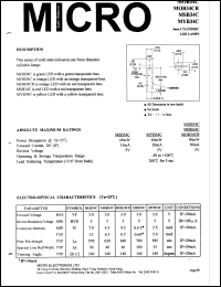 MOB34C datasheet: 90mW, 5V 3mm cylindric led lamp MOB34C