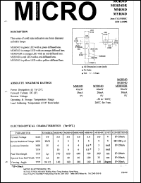 MGB34D datasheet: 90mW, 5V 3mm cylindric led lamp MGB34D