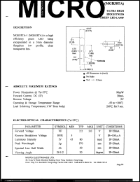 MGB38TA datasheet: 90mW, 5V - 3mm ultra high brightness green led lamp MGB38TA