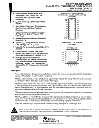 SN74LVTH373DWR datasheet:  3.3-V ABT OCTAL TRANSPARENT D-TYPE LATCHES WITH 3-STATE OUTPUTS SN74LVTH373DWR
