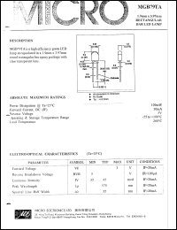 MGB79TA datasheet: 60mW, 5V - 1.9mm x 3.97mm rectangular bar led lamp MGB79TA