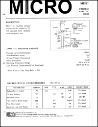 MI51T datasheet: 5V infrared emitting diode MI51T