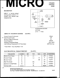 MIB31T datasheet: 5V, 200mW infrared emitting diode MIB31T