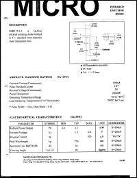 MIB31TA-2 datasheet: 5V, 200mW infrared emitting diode MIB31TA-2