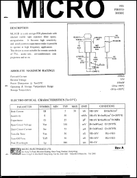 ML303B datasheet: 32V, 150mW pin photo diode ML303B