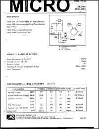 MOB100D datasheet: 5V, 90mW orange LED lamp MOB100D