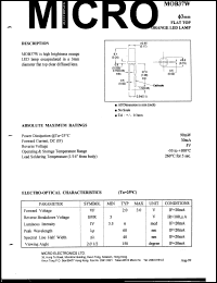 MOB37W datasheet: 5V, 90mW 3mm flat top orange LED lamp MOB37W