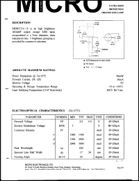 MOB51TA-2 datasheet: 5V, 90mW orange LED lamp MOB51TA-2