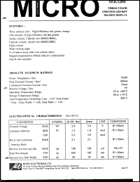 MOG1288C datasheet: 5V, 75mW  three color emitted led dot matrix display MOG1288C