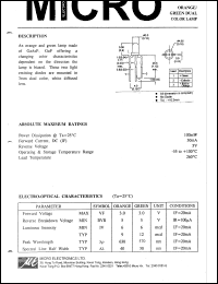 MOGB39W datasheet: 5V, 100mW orange green dual color lamp MOGB39W