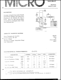 MOGB64T datasheet: 5V, 100mW orange green lamp MOGB64T