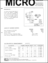 MOGN31W datasheet: 5V, 90mW orange green dual color lamp MOGN31W