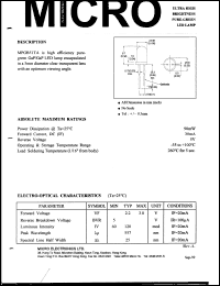 MPGB51TA datasheet: 5V, 90mW ultra high brightness pure-green LED lamp MPGB51TA